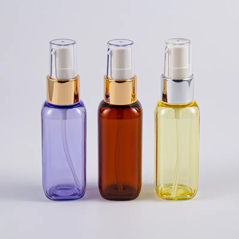 Úsáid Taisteal 50ml Buidéal Cruth Cearnóg Petg Le Caidéal