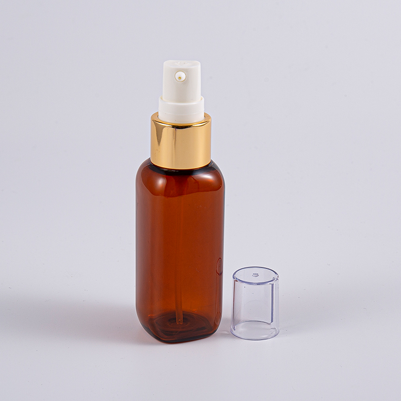 Úsáid Taisteal 50ml Buidéal Cruth Cearnóg Petg Le Caidéal Úsáid Taisteal 50ml Buidéal Cruth Cearnóg Petg Le Caidéal